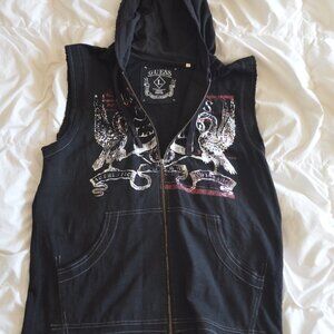Guess Brand Men's Zipper Vest with Hoodie
